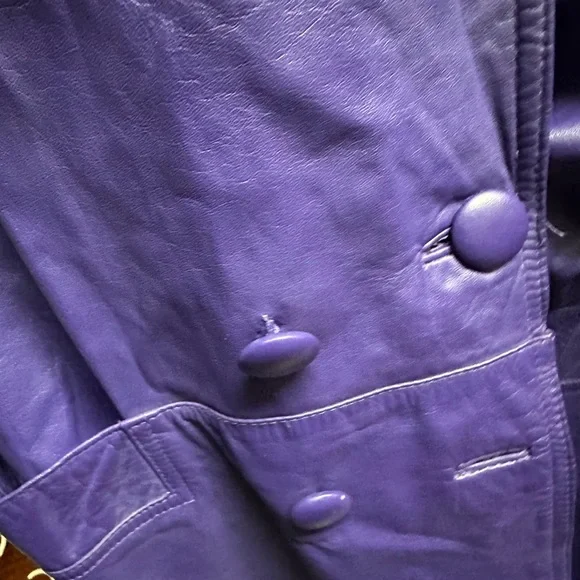 VINTAGE Diana Marco Long Leather  Trench Coat - Picture 7 of 8